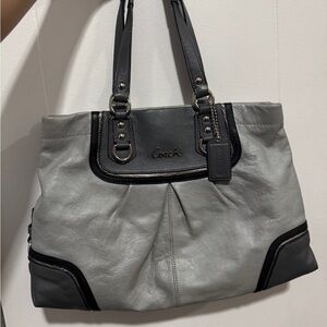 Coach Y2K Ashely Spectator Metal Grey Leather Satchel Shoulder Bag